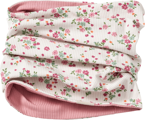 Loop Schal mit Ripp-Struktur & Blumen-Muster, weiß, 1 St