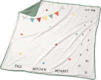 Mijlpaaldeken met cijfers van 1 t/m 12, groen, ca. 1 x 1 m, 1 stuk