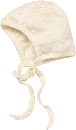 Muts van biologische wol en zijde, wit, maat 38/39, 1 stuk