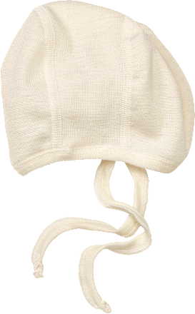 Mütze aus Bio-Wolle und Seide, weiß, Gr. 38/39, 1 St