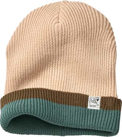Mütze aus Strick mit Dino-Patch, beige, Gr. 54/55, 1 St