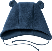 Mütze mit Bio-Wolle & Ohren, blau, Gr. 46/47, 1 St