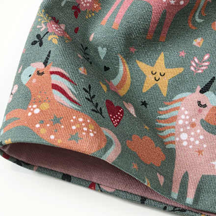 Muts met eenhoornpatroon, kleurrijk, maat 54/55, 1 stuk