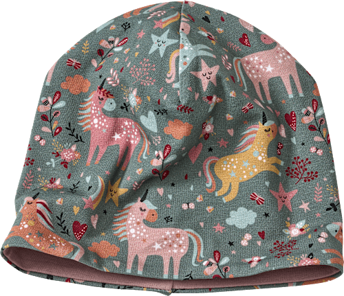 Muts met eenhoornpatroon, kleurrijk, maat 54/55, 1 stuk