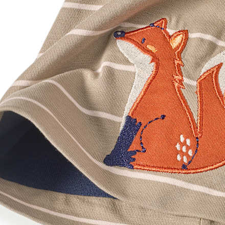 Mütze mit Fuchs-Applikation, grün, Gr. 50/51