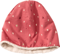 Mütze mit Herz-Muster & Futter, rosa, Gr. 54/55, 1 St