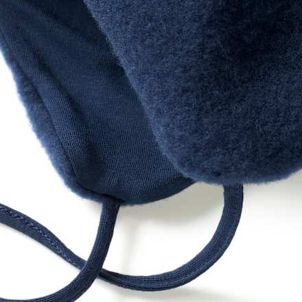 Wollen muts met oren, blauw, maat 48/49, 1 stuk