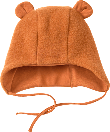 Mütze mit Ohren aus Wolle, braun, Gr. 46/47, 1 St