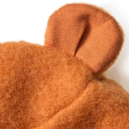 Wollen muts met oren, bruin, maat 48/49, 1 stuk