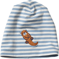 Mütze mit Otter-Applikation, blau, Gr. 54/55, 1 St
