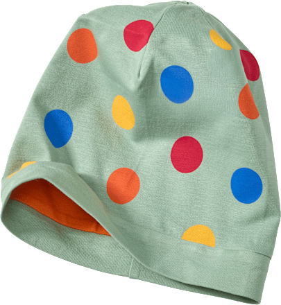Mütze mit Punkte-Muster, grün, Gr. 54/55