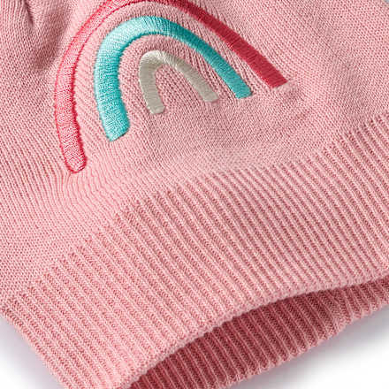 Mütze mit Regenbogen-Applikation, rosa, Gr. 50/51, 1 St