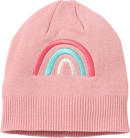 Mütze mit Regenbogen-Applikation, rosa, Gr. 52/53, 1 St