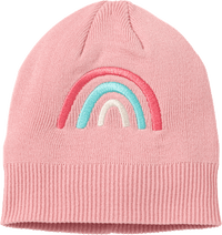 Mütze mit Regenbogen-Applikation, rosa, Gr. 52/53, 1 St