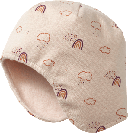 Mütze mit Regenbogen-Muster, beige, Gr. 46/47, 1 St