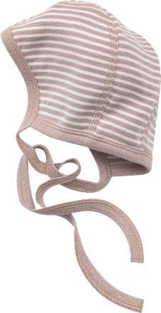 Mütze mit Ringeln, weiß & braun, Gr. 38/39, 1 St