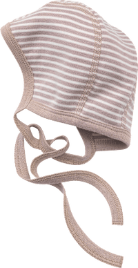 Mütze mit Ringeln, weiß & braun, Gr. 38/39, 1 St