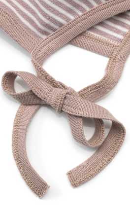 Mütze mit Ringeln, weiß & braun, Gr. 38/39, 1 St