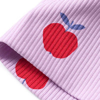 Mütze mit Ripp-Struktur & Apfel-Muster, lila, Gr. 50/51, 1 St