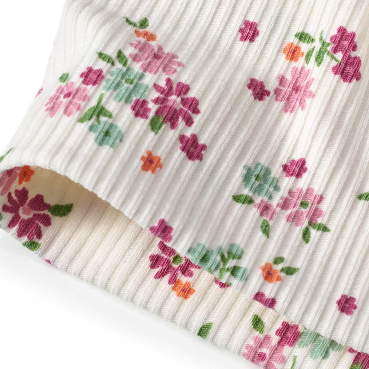 ALANA Mütze mit Ripp-Struktur & Blumen-Muster, weiß, Gr. 52/53, 1 St