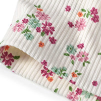 ALANA Mütze mit Ripp-Struktur & Blumen-Muster, weiß, Gr. 52/53, 1 St