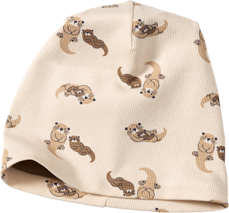 Mütze mit Ripp-Struktur & Otter-Muster, beige, Gr. 50/51, 1 St