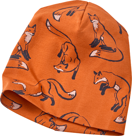 Mütze Pro Climate mit Fuchs-Muster, braun, Gr. 54/55, 1 St