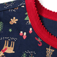 ALANA Nachthemd mit Weihnachts-Muster und Hose, blau + rot, Gr. 110/116, 1 St