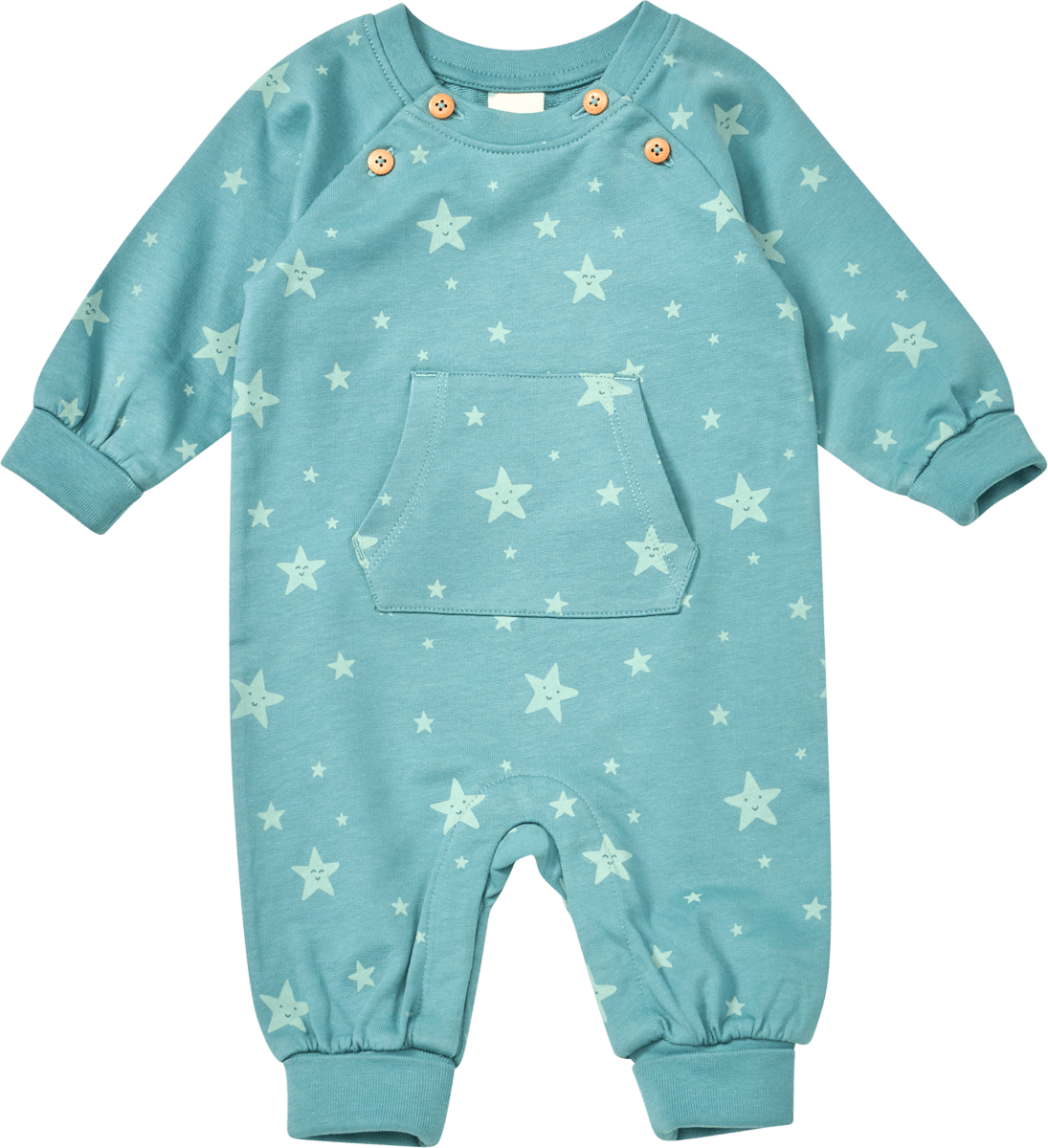ALANA Overall aus Sweat mit Sterne-Muster & Mitwachsfunktion, blau, Gr. 68, 1 St