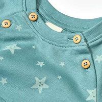 Overall aus Sweat mit Sterne-Muster & Mitwachsfunktion, blau, Gr. 68, 1 St