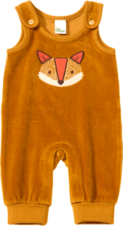 Overall aus Velours mit Mitwachsfunktion & Fuchs-Motiv, braun, Gr. 74, 1 St