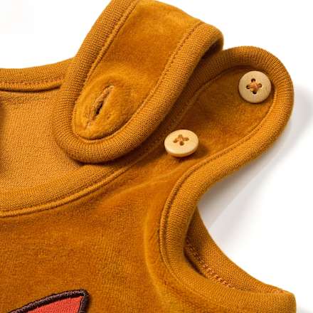 Overall aus Velours mit Mitwachsfunktion & Fuchs-Motiv, braun, Gr. 74, 1 St