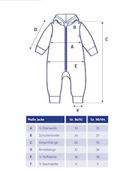 Overall van wol, grijs, maat 86/92, 1 stuk