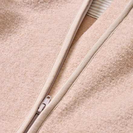 Overall van gekookte wol met variabele mouwen, beige, maat 74/80, 1 stuk