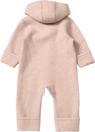 Overall van gekookte wol met variabele mouwen, beige, maat 74/80, 1 stuk