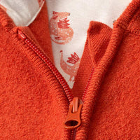 Overall aus Wollwalk mit Mitwachsfunktion & Drachen-Muster, orange, Gr. 62/68, 1 St
