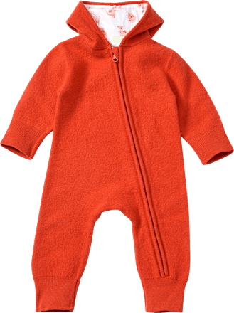 Overall aus Wollwalk mit Mitwachsfunktion & Drachen-Muster, orange, Gr. 62/68, 1 St