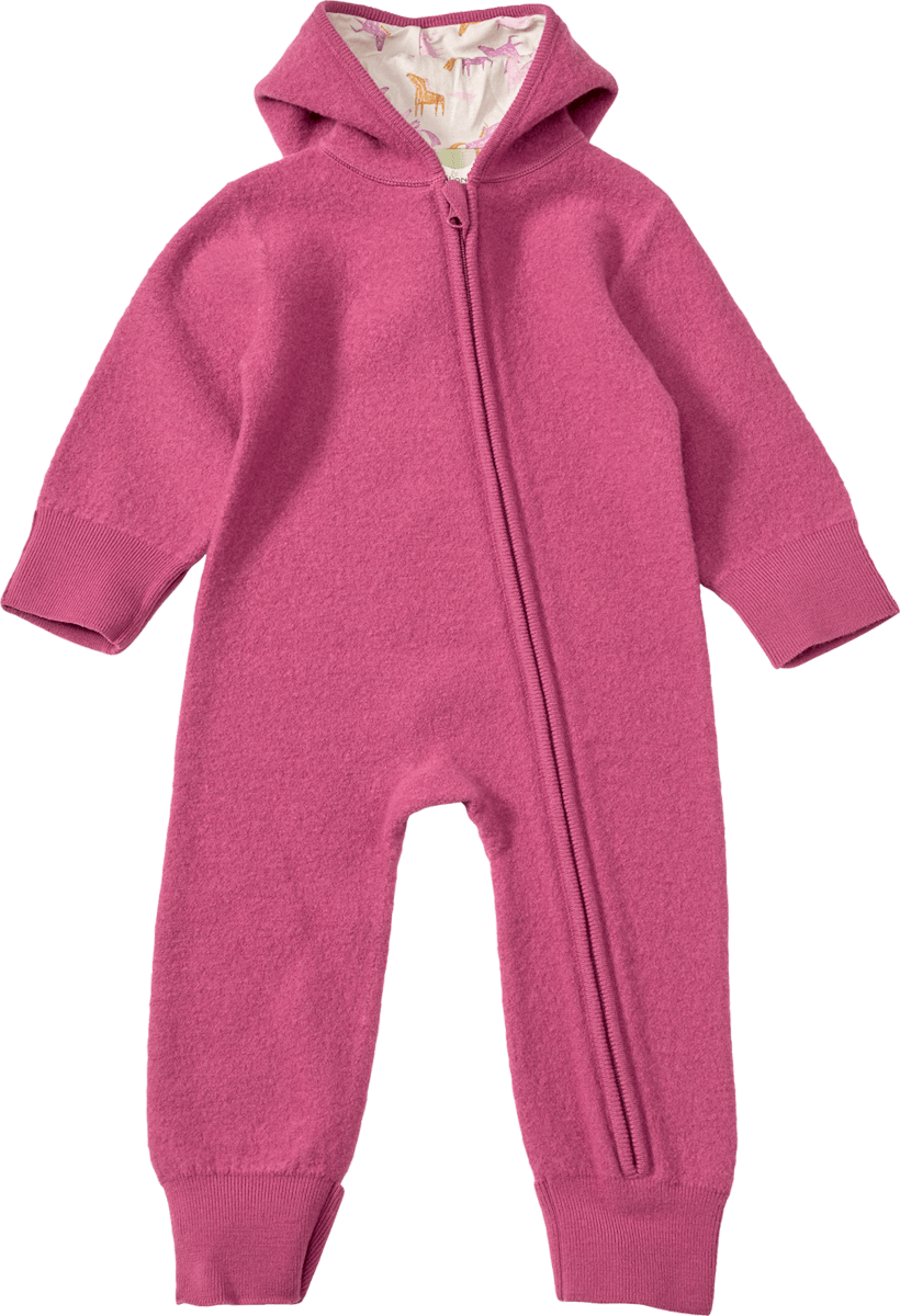 ALANA Overall aus Wollwalk mit Mitwachsfunktion & Einhorn-Muster, beere, Gr. 74/80, 1 St