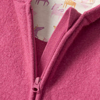 ALANA Overall aus Wollwalk mit Mitwachsfunktion & Einhorn-Muster, beere, Gr. 74/80, 1 St