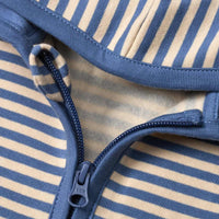 Overall mit Kapuze und Ringel-Muster, blau, Gr. 68, 1 St