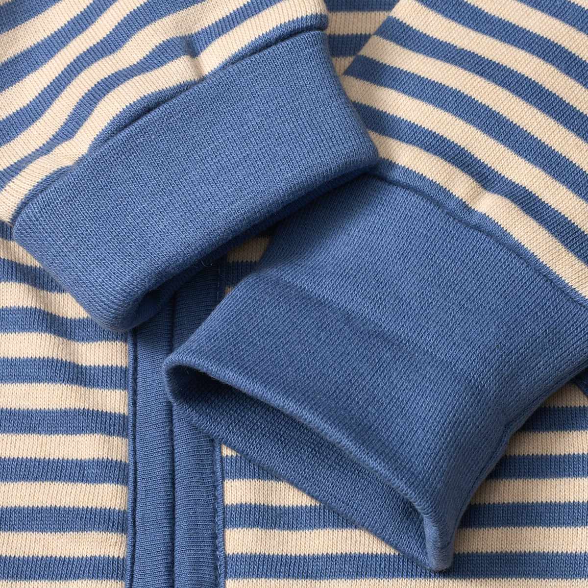 Overall mit Kapuze und Ringel-Muster, blau, Gr. 68, 1 St