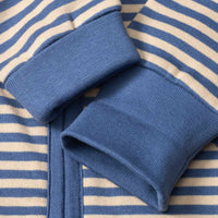 Overall mit Kapuze und Ringel-Muster, blau, Gr. 68, 1 St
