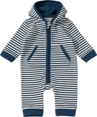 ALANA Overall mit Kapuze & Ringel-Muster, blau & weiß, Gr. 74, 1 St