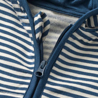 ALANA Overall mit Kapuze & Ringel-Muster, blau & weiß, Gr. 74, 1 St