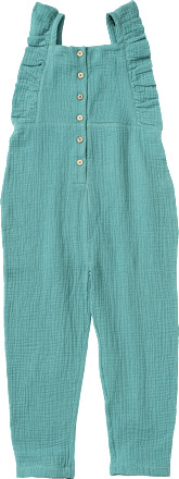 Overall mit Rüschen aus Musselin, türkis, Gr. 110, 1 St