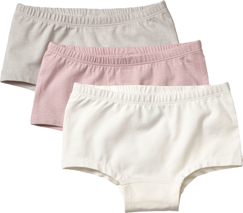 Panties, grau + rosa + weiß, Gr. 98/104, 3 St