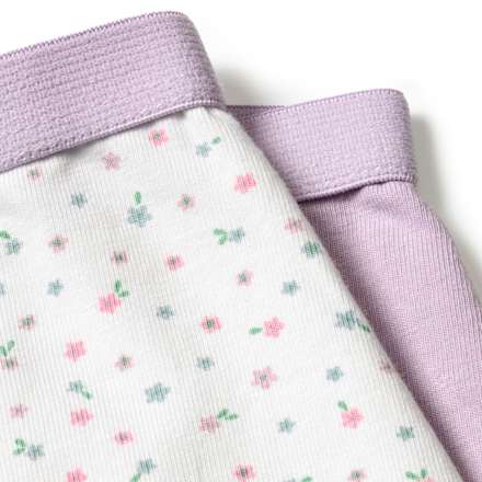 Pantys mit Blumen-Muster, lila + weiß, Gr. 98/104, 2 St ALANA