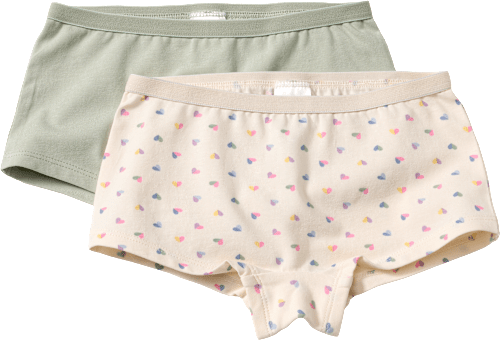 ALANA Pantys mit Herz-Muster, grün, Gr. 110/116, 2 St