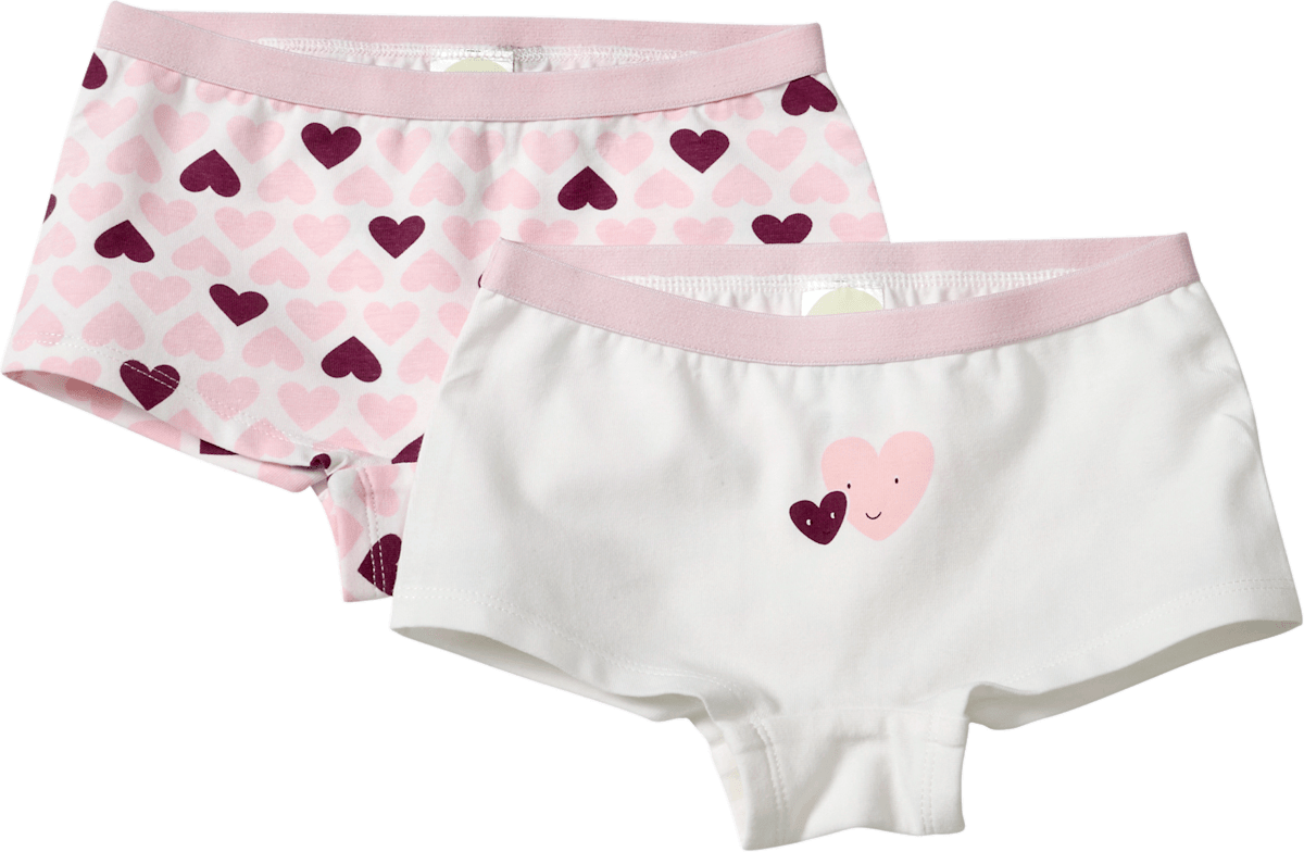 Pantys  mit Herz-Muster, rosa, Gr. 98/104, 2 St
