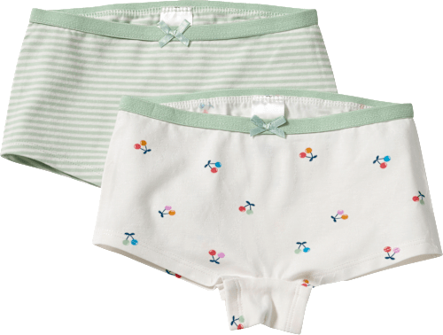 Pantys mit Kirsch-Muster, weiß + grün, Gr. 134/140, 2 St ALANA